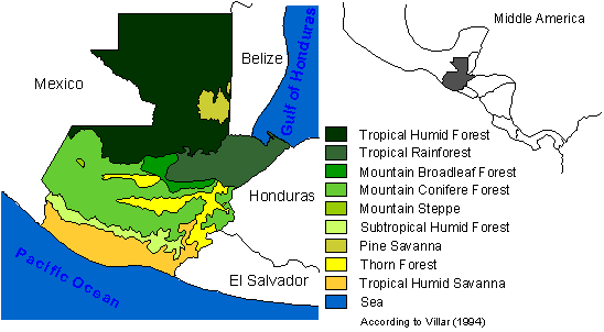 Map: Biomes of Guatemala