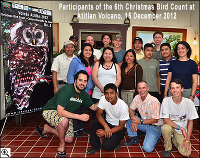 Participantes del sexto Conteo Navideño de Aves en el Volcán Atitlán