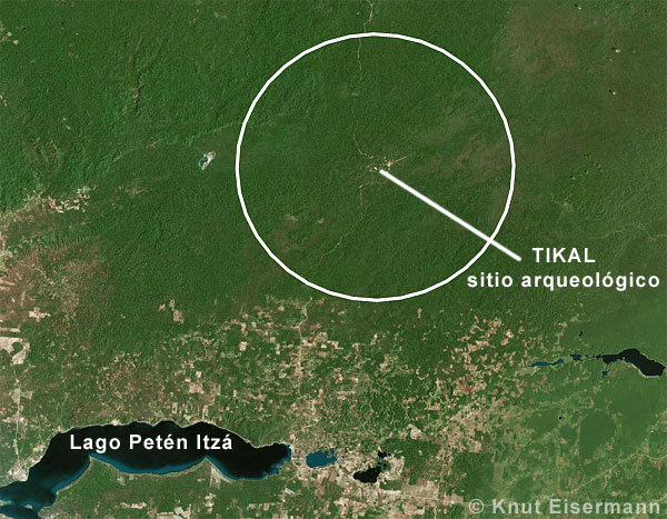 Imagen satelital  Conteo Navideño de Aves Tikal